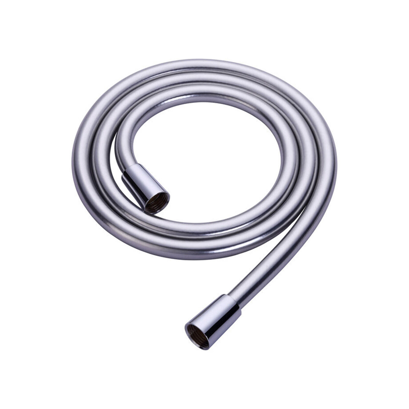 aufgerollter brauseschlauch aus Kunststoff mit Metalleffekt