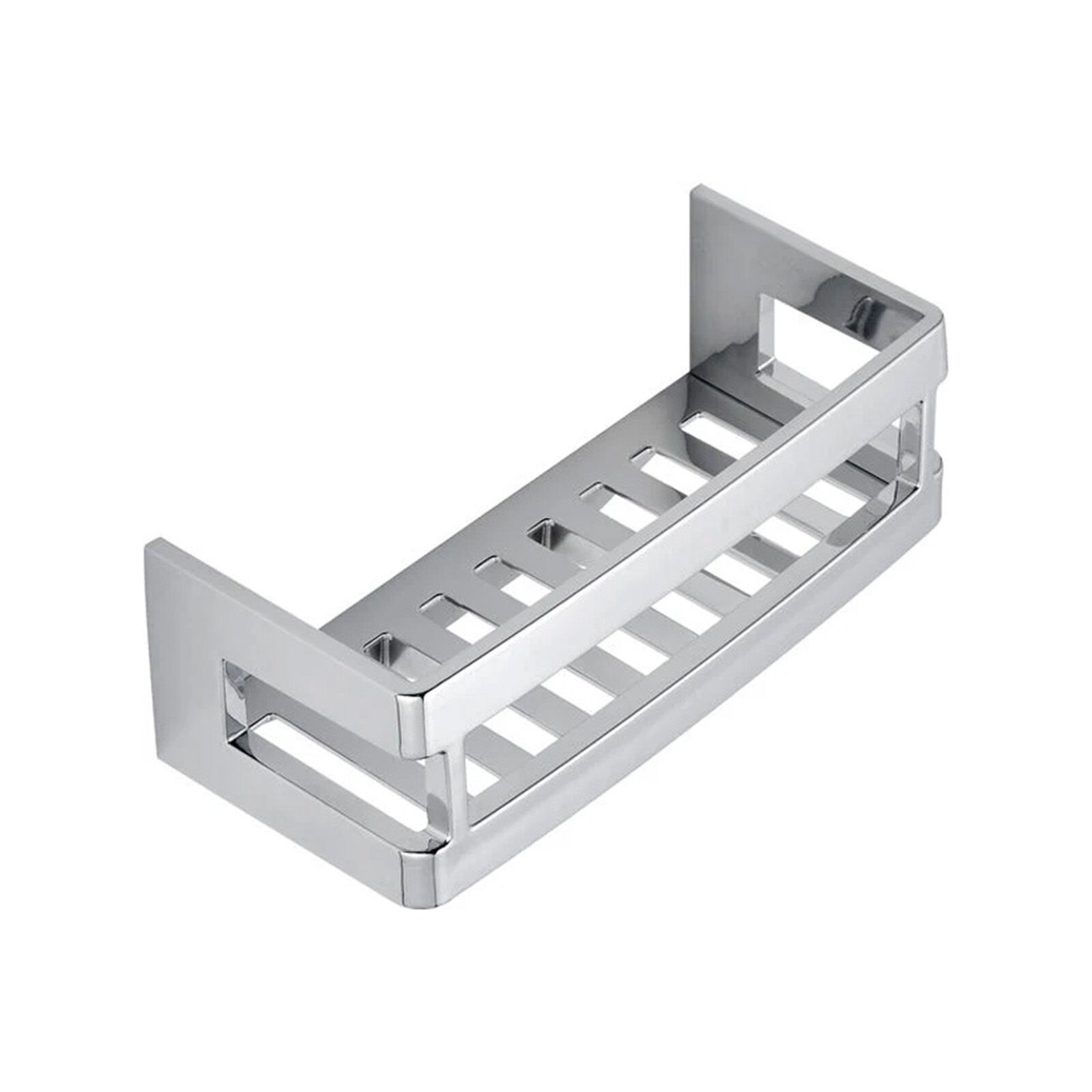 eckiger ablagekorb f&uuml;r die dusche verchromt