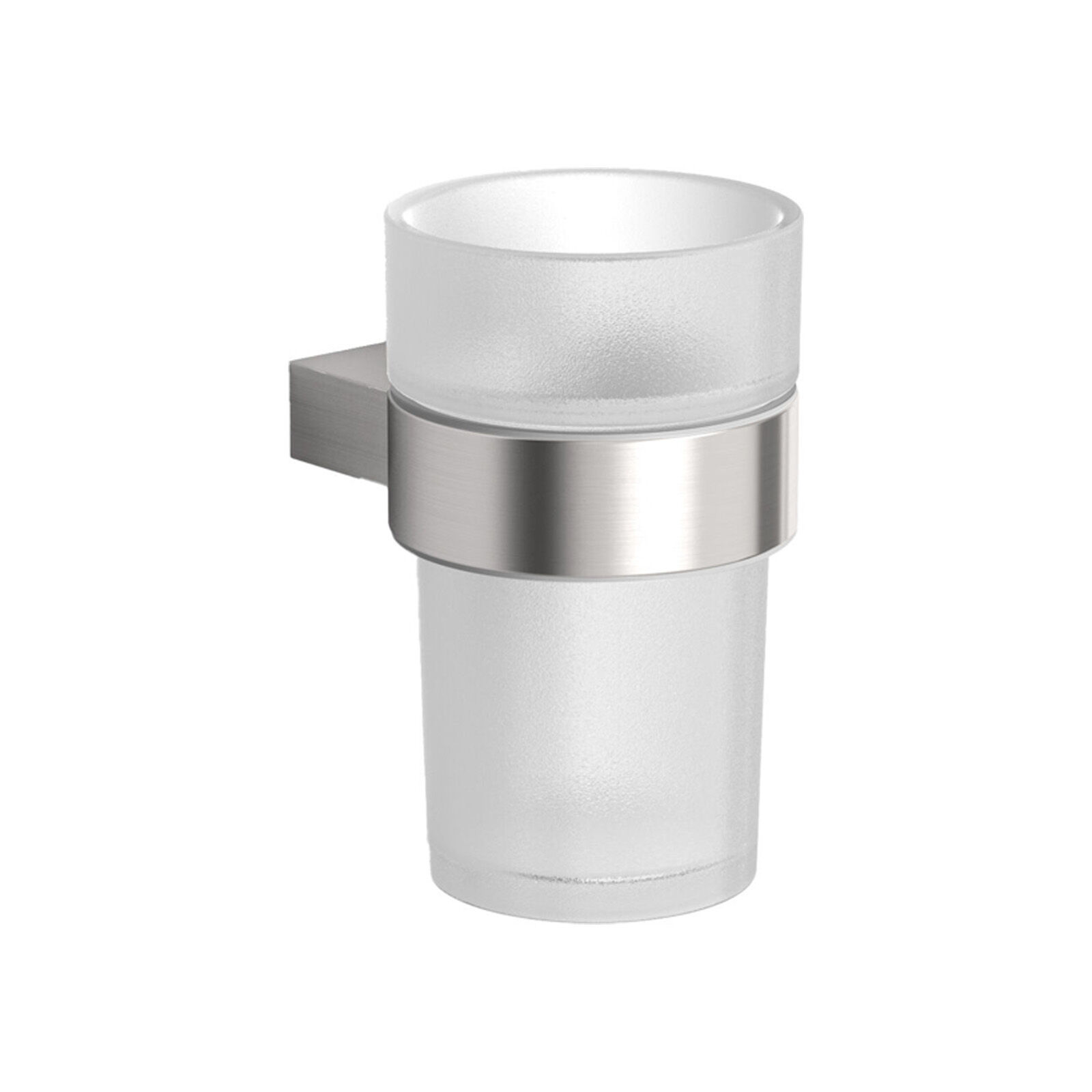 zahnputzbecher wandmontiert chromstahl glas