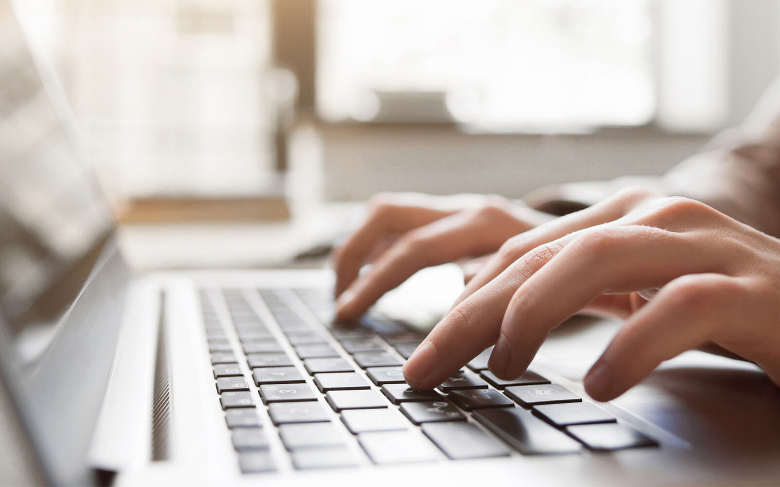 H&auml;nde tippen auf Laptop