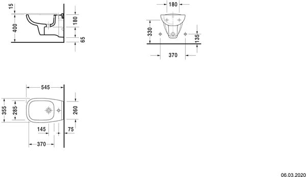 Wand-Bidet Duravit D-Code Weiss image number 1