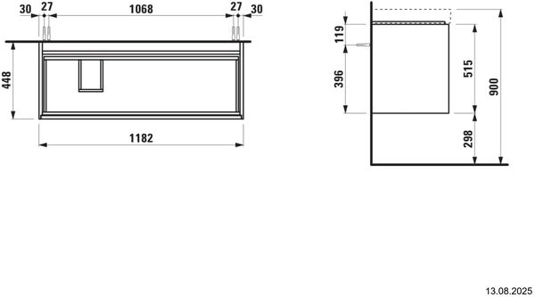 Waschtischm&ouml;bel Laufen Meda Verkehrsgrau image number 1