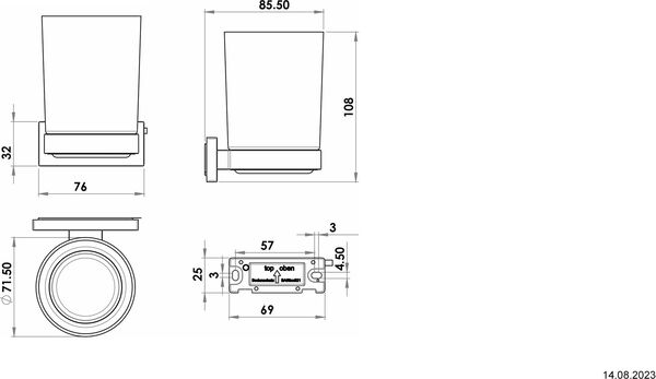 Glashalter Bodenschatz Signa Schwarz matt image number 1