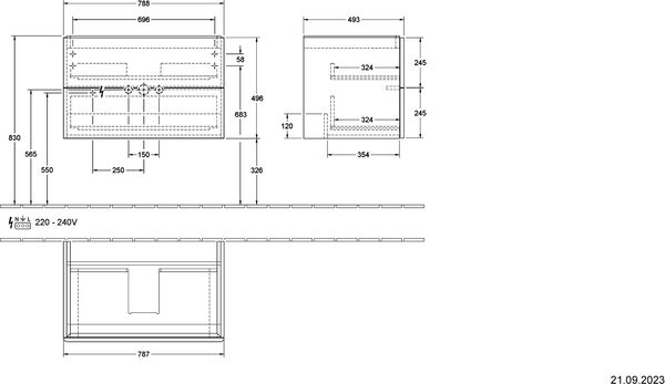Meuble sous-lavabo Villeroy & Boch Antao Honey oak image number 1