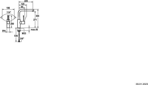 Sp&uuml;ltischmischer KWC Ono Verchromt image number 1
