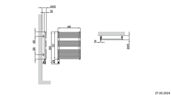 Badheizk&ouml;rper Alterna pali Verchromt Heizpatrone links image number 1