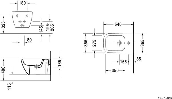 Wand-Bidet Happy D.2 Weiss image number 1