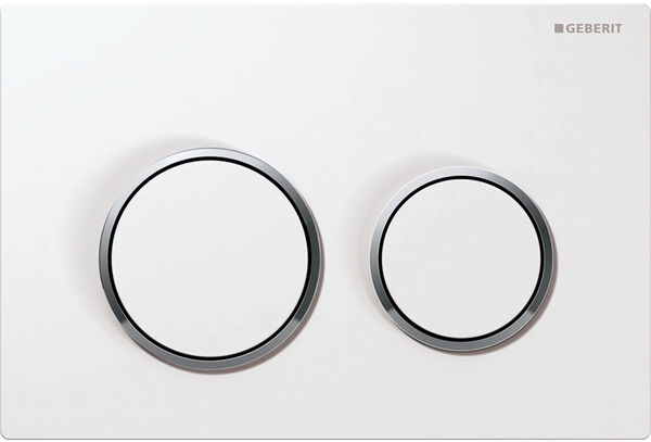 Plaque de d&eacute;clenchement Geberit Omega20 round Blanc/Brillant/Blanc image number 0