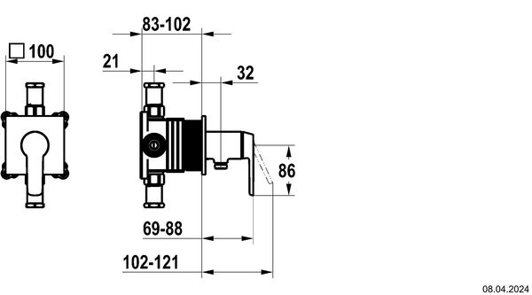 M&eacute;langeur de douche-set de montage final KWC Homebox Monta Chrom&eacute; image number 1