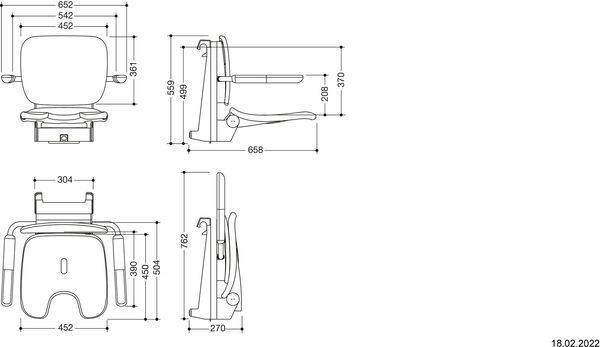 Einh&auml;ngesitz Hewi LifeSystem Premium Signalweiss gl&auml;nzend image number 1