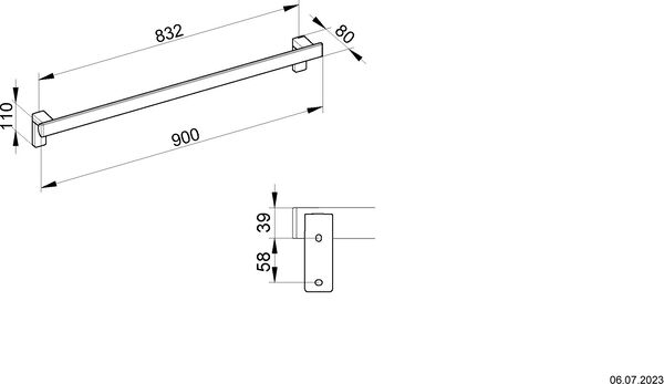 Barre d'appui Keuco Collection Axess Noir mat image number 1