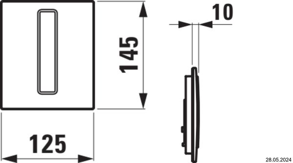 Bet&auml;tigungsplatte Laufen Ineo AU101 Schwarz matt image number 1