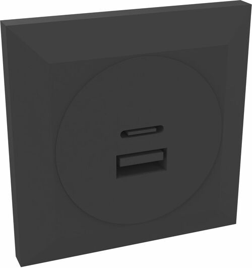 Doppel USB Ladesteckdose Schwarz