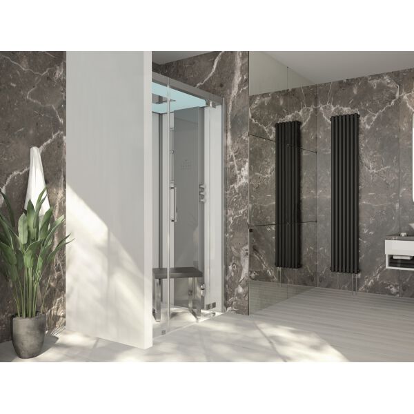 Dampfdusche Hoesch Sense Perience Weiss Echtglas klar EverClean image number 1