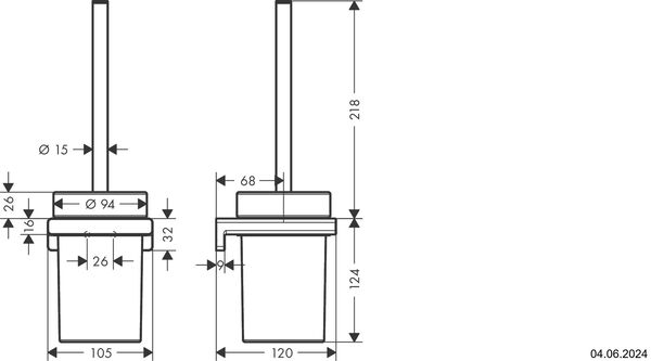 Klosettb&uuml;rstenhalter Hansgrohe AddStoris Brushed bronze image number 1