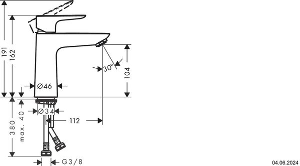 Einlochmischer Hansgrohe Talis E 110 Gold optic image number 1