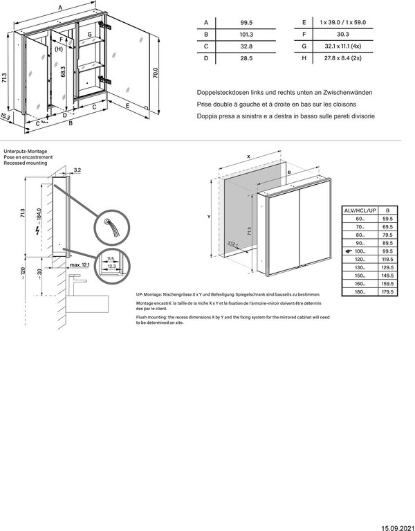 Spiegelschrank Alterna viso LED plus Weiss image number 1