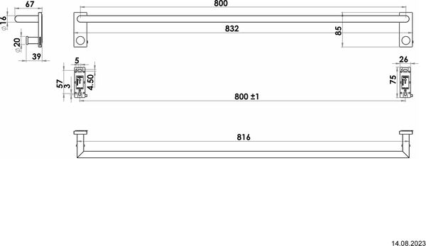 Badetuchstange Bodenschatz Signa Verchromt image number 1