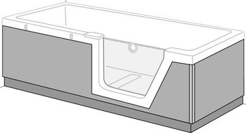 Sch&uuml;rze Duscholux Panelle, Front und R&uuml;ckenteil Weiss