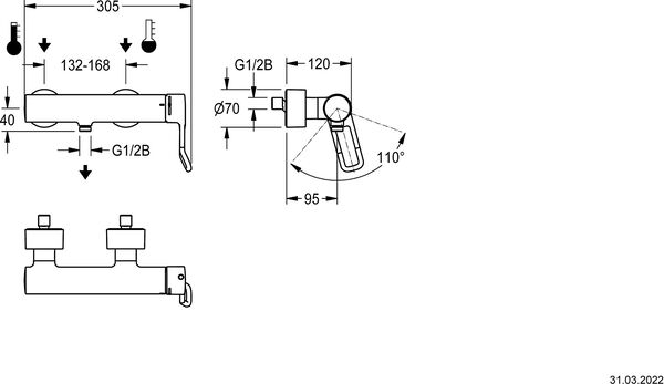 Duschenmischer KWC F4LT2003 Verchromt image number 1