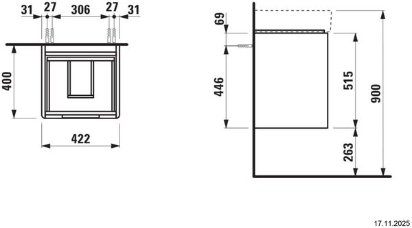 Waschtischm&ouml;bel Laufen Juna Verkehrsgrau image number 1
