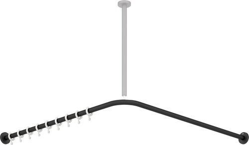 Duschvorhangstange L-Form Hewi 900 Schwarz matt