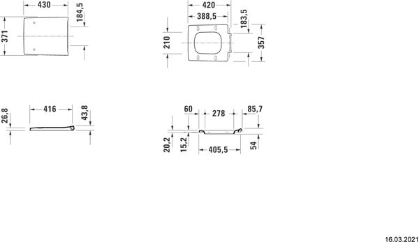 Klosettsitz Duravit Viu Compact Weiss image number 1