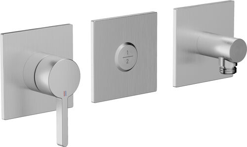 Bademischer-Endmontageset KWC Homebox Bevo Edelstahloptik