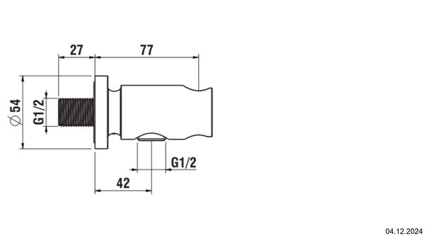 Coude de raccordement mural Laufen The New Classic &frac12;" Chrom&eacute; image number 1