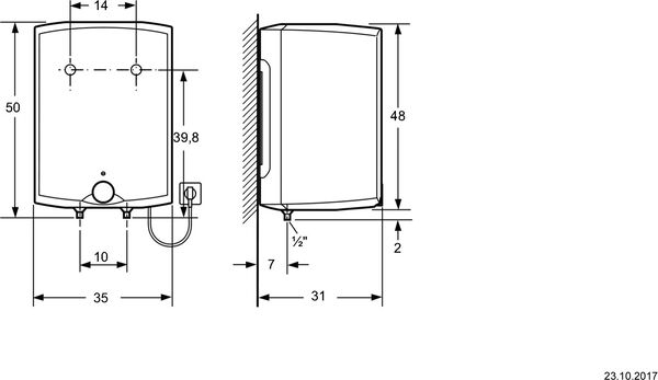 Kleinboiler Bosch &Uuml;bertischmontage, 15 Liter image number 1
