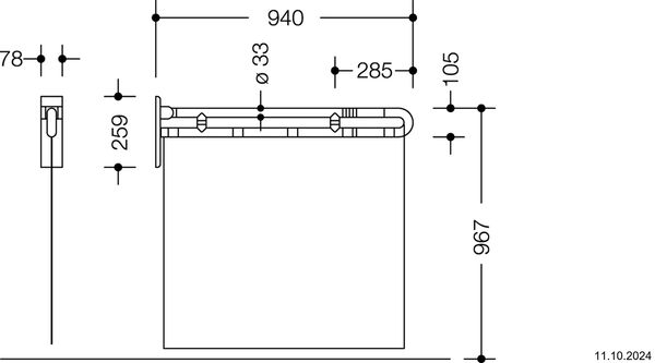 Duschspritzschutz Hewi 801 Lichtgrau image number 1