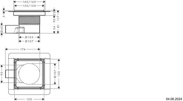 Hansgrohe Raindrain Brilliance Acier inoxydable bross&eacute; image number 1