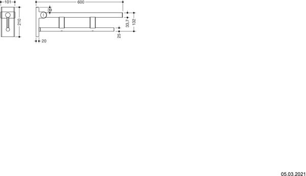 Mobiler Klappgriff Hewi 900 Duo Edelstahl matt image number 1