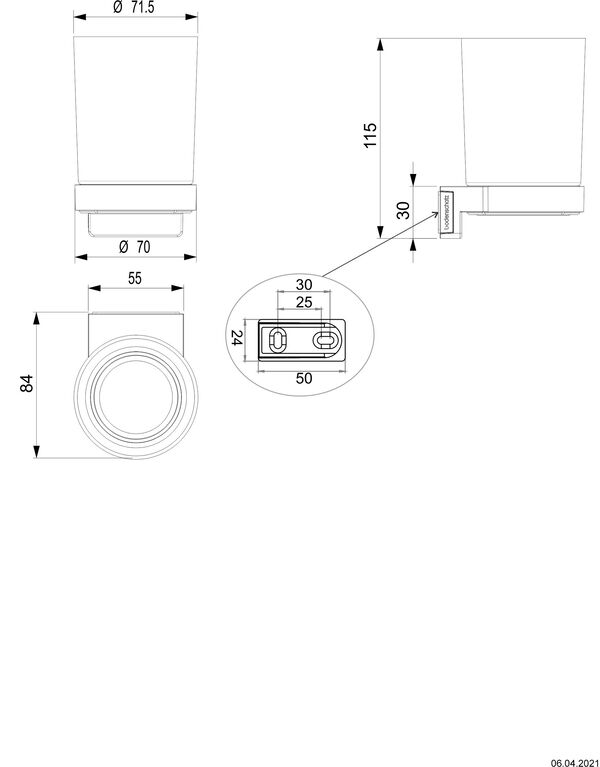 Glashalter Bodenschatz Lindo Verchromt image number 1