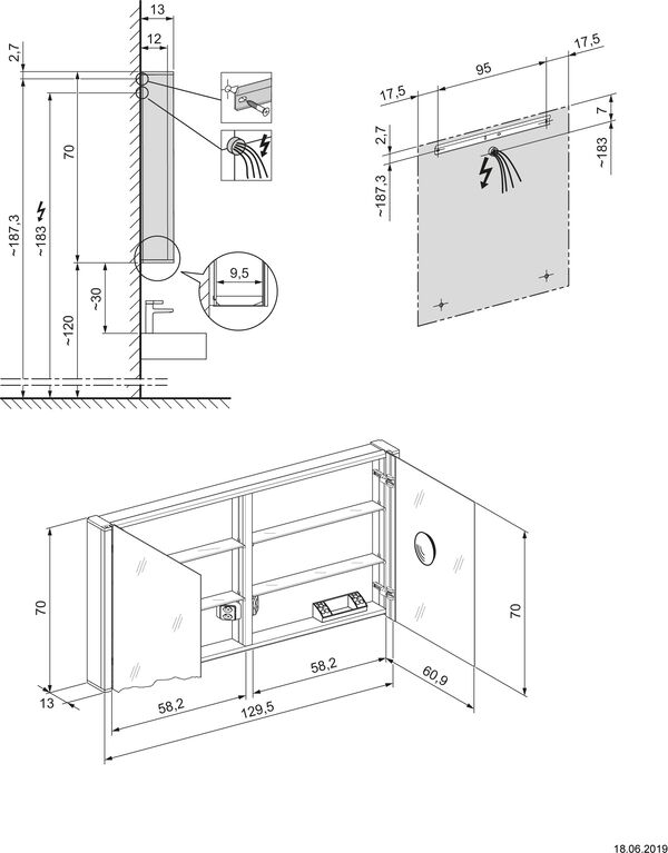 Spiegelschrank Alterna intensa LED side plus Weiss image number 1