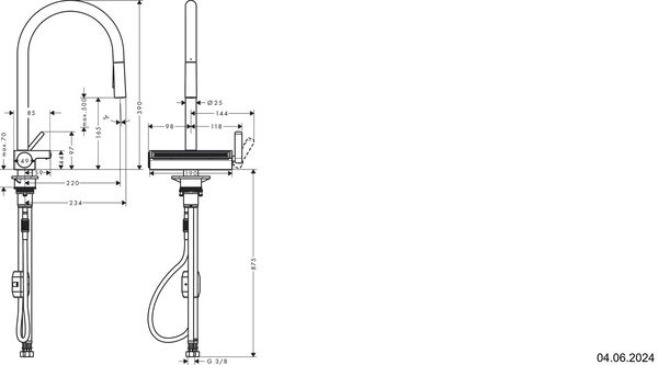 Sp&uuml;ltischmischer Hansgrohe Aquno Select M81 Edelstahloptik image number 1