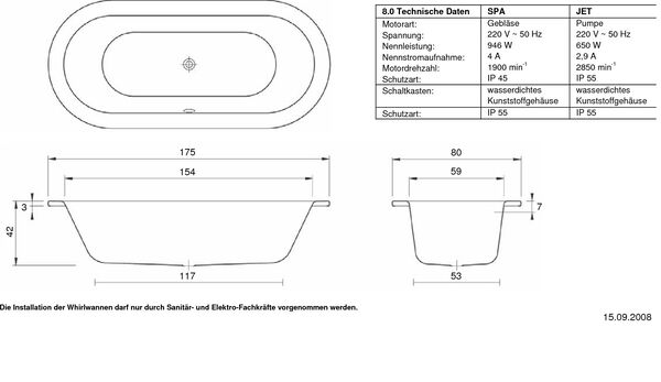 Whirlwanne Schmidlin Starlet Jet+Spa-System Weiss Cleaneffekt D&uuml;sen und Garnituren verchromt image number 1