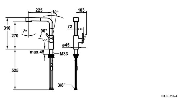 Sp&uuml;ltischmischer KWC Ava 2.0 Schwarz matt image number 1