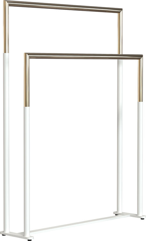Struttura portasciugamani Frost Nova 2 Bianco opaco Top polished gold