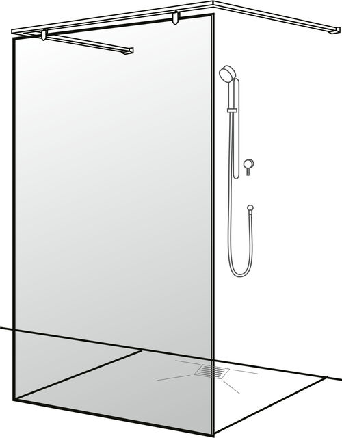 Seitenwand Alterna lin.3 Walk-in Verchromt Echtglas klar CareTec Pro
