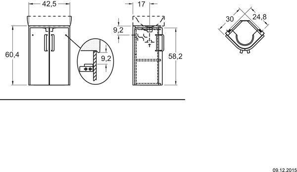 Eck-Waschtischm&ouml;bel Geberit Renova Compact Weiss image number 1