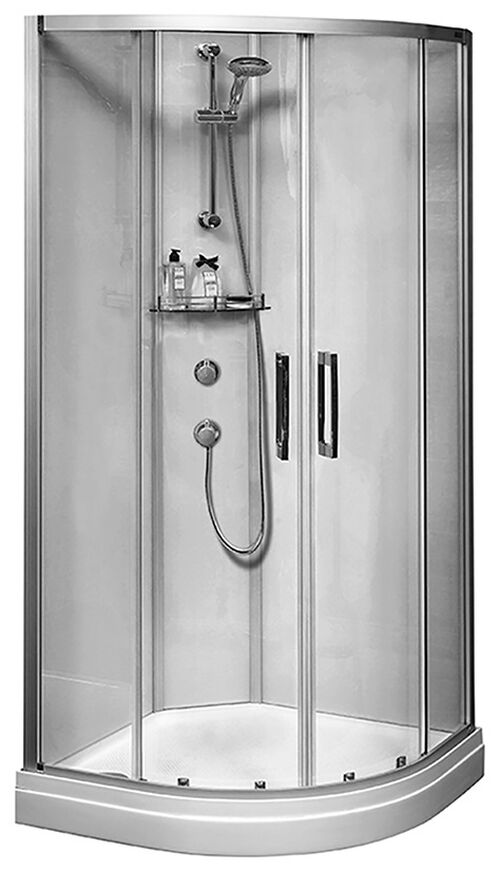 Cabine de douche compl&egrave;te Duscholux Cabinet Round (Optima C ) Argent &eacute;lox&eacute; Verre clair