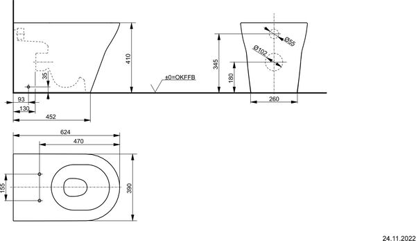 Stand-Klosett Toto MH-Serie rimless Weiss Cleaneffekt image number 1