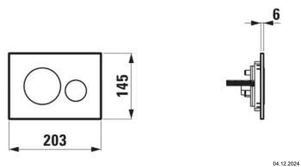 Bet&auml;tigungsplatte Laufen Ineo Moon Schwarz matt image number 1