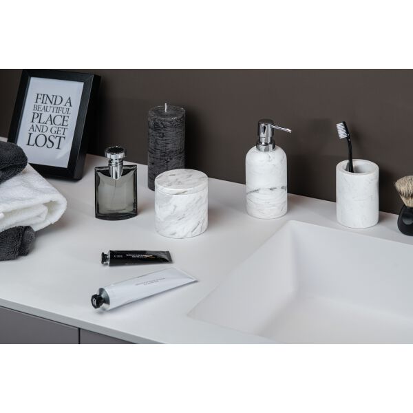 Seifenspender Spirella Sana Weiss marmoriert image number 2