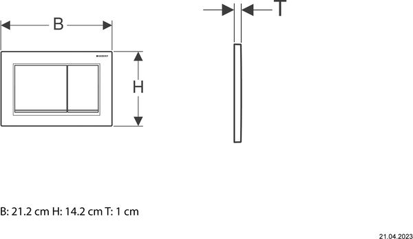 Bet&auml;tigungsplatte Geberit Omega20 square Schwarz image number 1