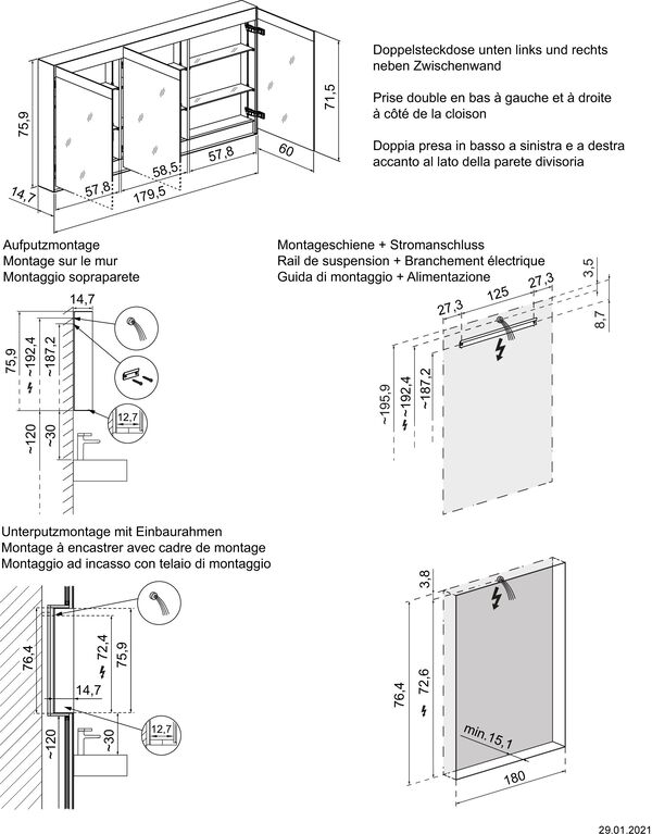 Armoire de toilette Schneider Filo HCL Noir mat image number 1