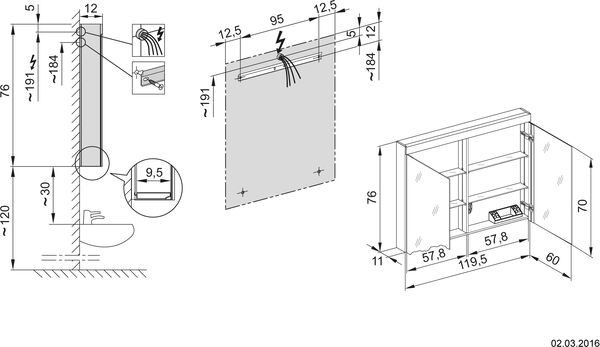 Spiegelschrank Schneider Pata LED Weiss image number 1