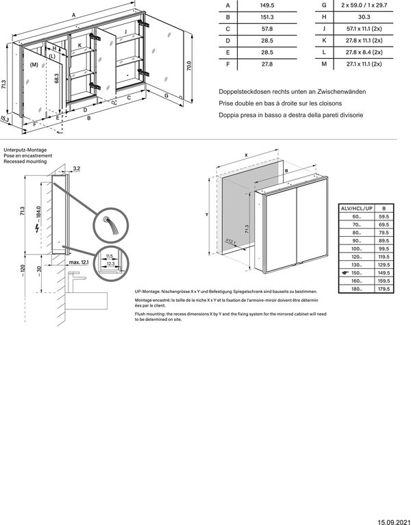 Spiegelschrank Alterna viso LED plus Weiss image number 1