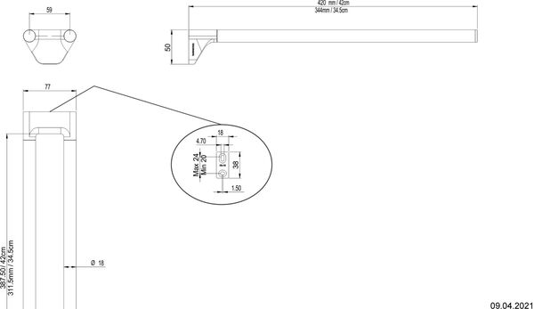 Handtuchhalter Bodenschatz Nia Verchromt image number 1